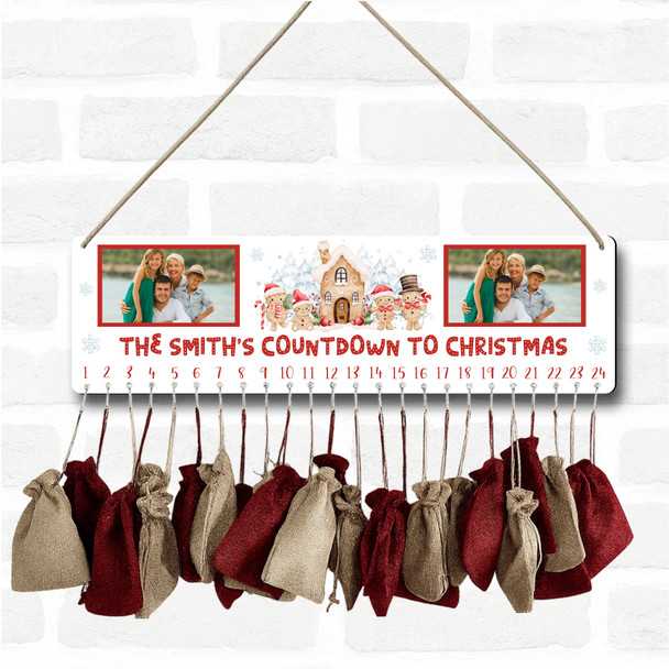 Personalised Christmas Advent Calendar Family Photo DIY Xmas Countdown Sign