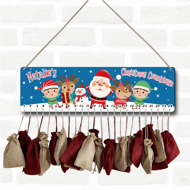 Personalised Christmas Advent Calendar Kids Happy Santa DIY Xmas Countdown Sign Personalised Christmas Advent Calendar Kids Happy Santa DIY Xmas Countdown Sign
