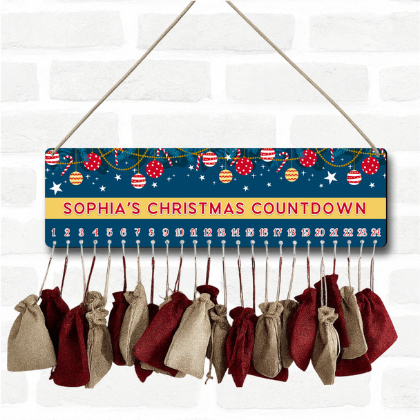 Personalised Christmas Advent Calendar Men Women Blue Xmas Countdown Sign Personalised Christmas Advent Calendar Men Women Blue Xmas Countdown Sign