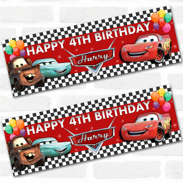 Personalised Party Banner For Kids Birthday Cars Balloons