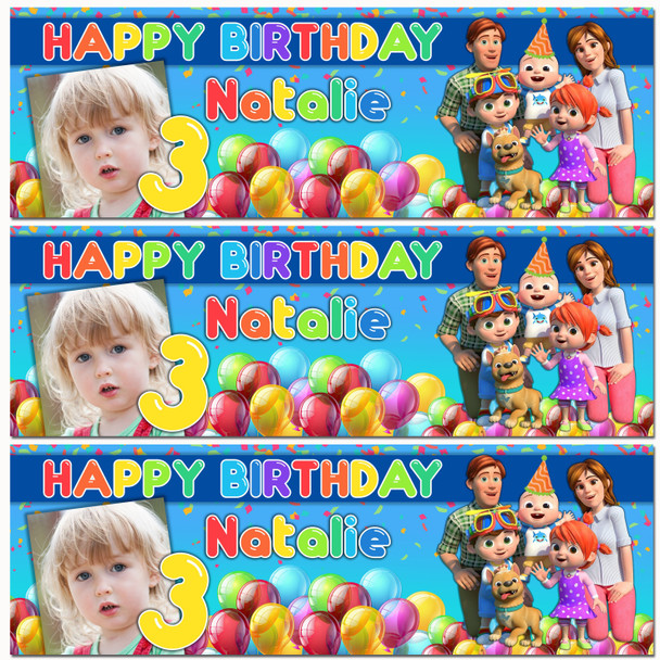Personalised Party Banner For Kids Birthday Cocomelon