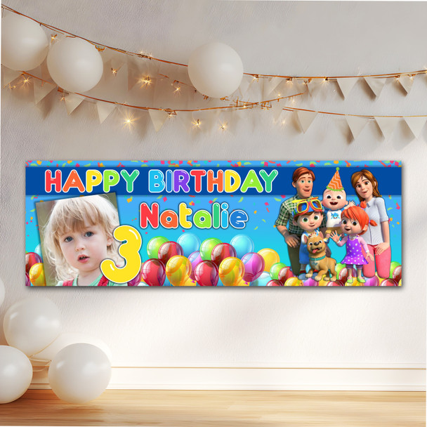 Personalised Party Banner For Kids Birthday Cocomelon