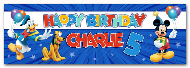 Personalised Party Banner For Kids Birthday Mickey Mouse Clubhouse
