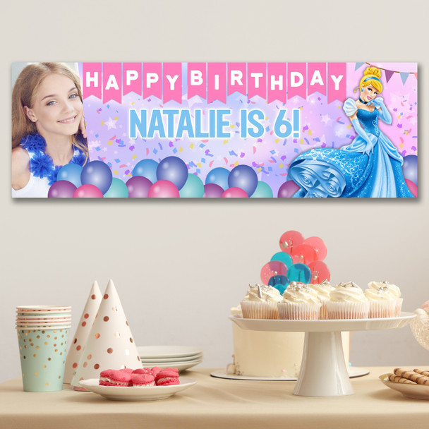 Personalised Party Banner For Kids Birthday Disney Princess Cinderella
