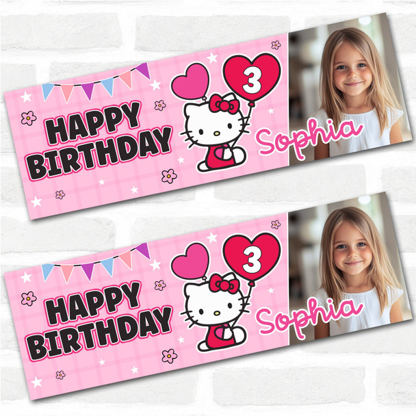Personalised Party Banner For Kids Birthday Hello Kitty Photo