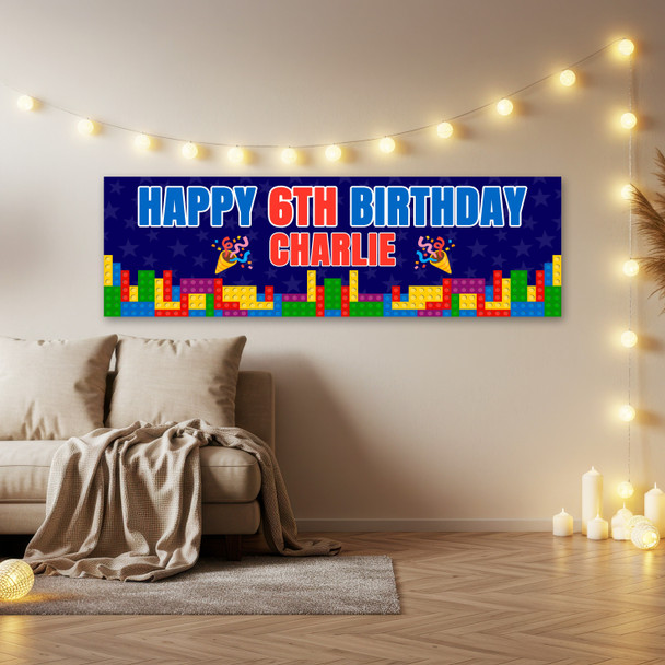 Personalised Party Banner For Kids Birthday Kids Birthday Lego Bricks