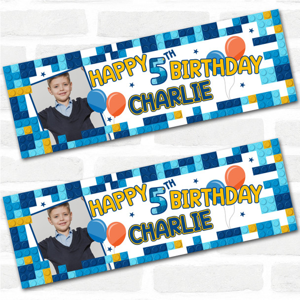 Personalised Party Banner For Kids Birthday Kids Birthday Lego Toy Bricks Photo