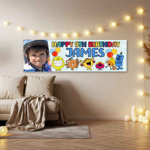 Personalised Party Banner For Kids Birthday Mr Men Photo