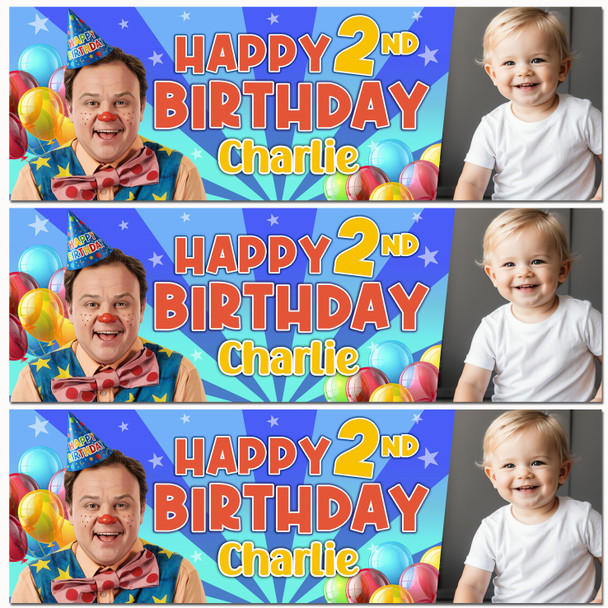 Personalised Party Banner For Kids Birthday Boys Mr Tumble Photo