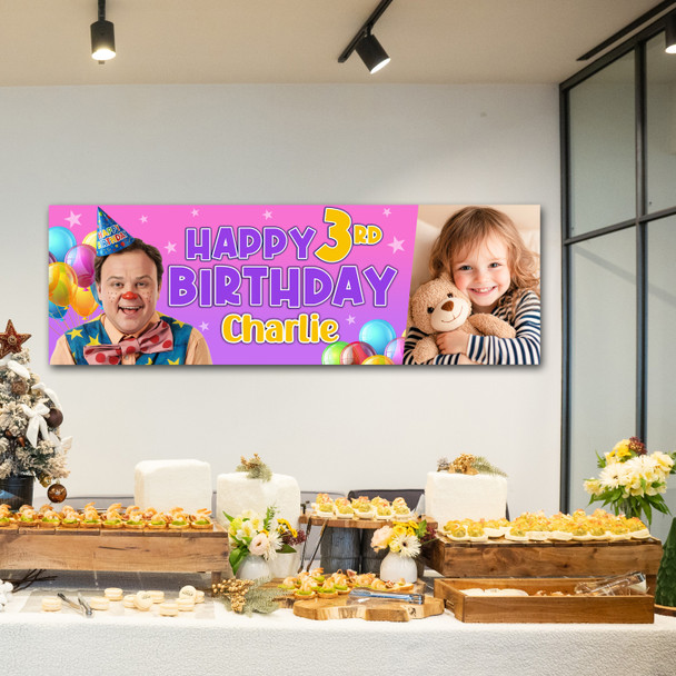 Personalised Party Banner For Kids Birthday Girls Mr Tumble Photo