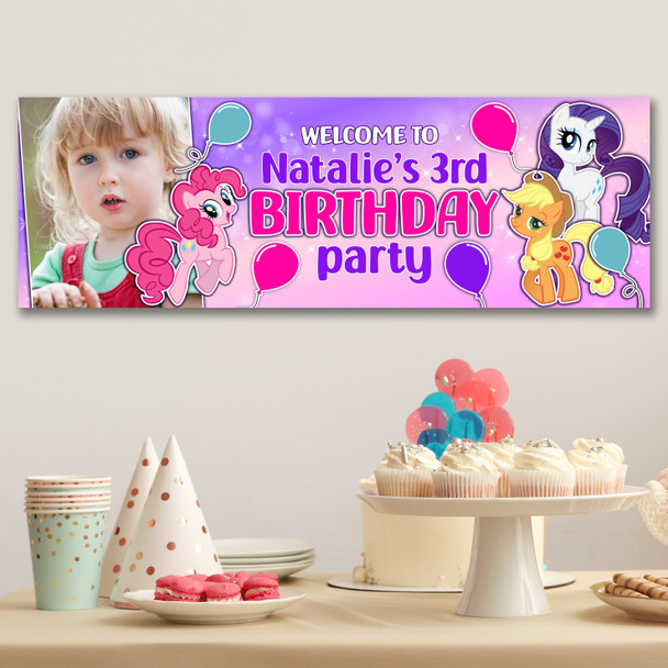 Personalised Party Banner For Kids Birthday My Little Pony Photo