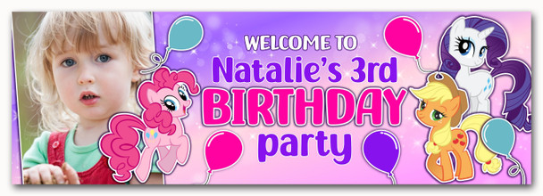Personalised Party Banner For Kids Birthday My Little Pony Photo