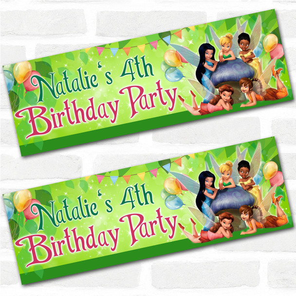 Personalised Party Banner For Kids Birthday Tinker Bell