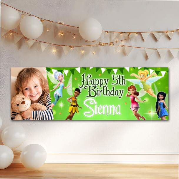 Personalised Party Banner For Kids Birthday Tinker Bell Photo