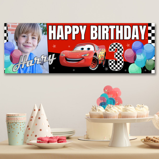 Personalised Party Banner For Kids Birthday Cars Photo