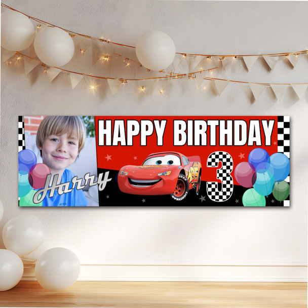 Personalised Party Banner For Kids Birthday Cars Photo