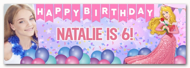 Personalised Party Banner For Kids Birthday Disney Princess Aurora