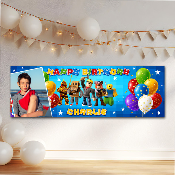 Personalised Party Banner For Kids Birthday Roblox Photo