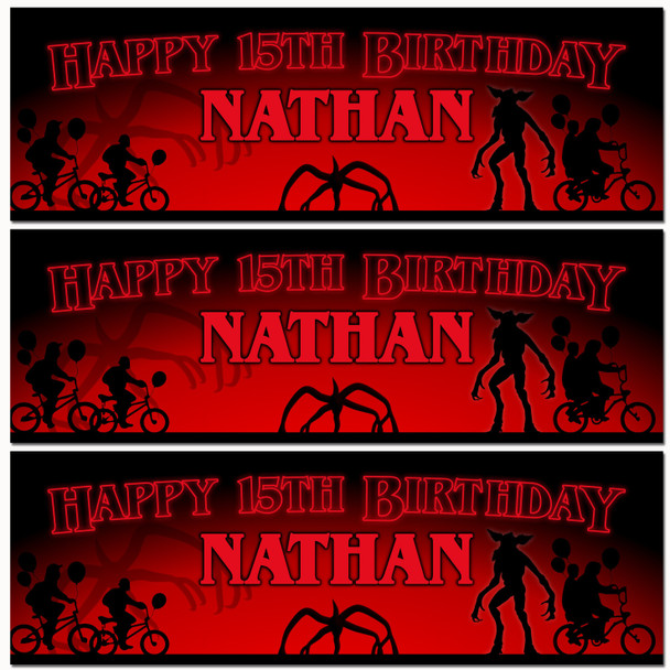 Personalised Party Banner For Kids Birthday Stranger Things