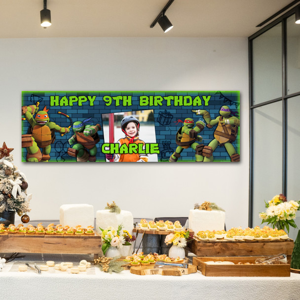 Personalised Party Banner For Kids Birthday Teenage Mutant Ninja Turtles Photo