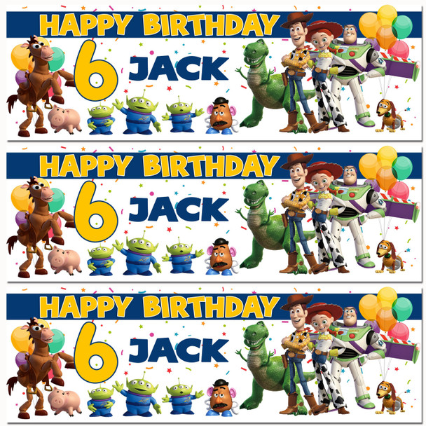 Personalised Party Banner For Kids Birthday Toy Story