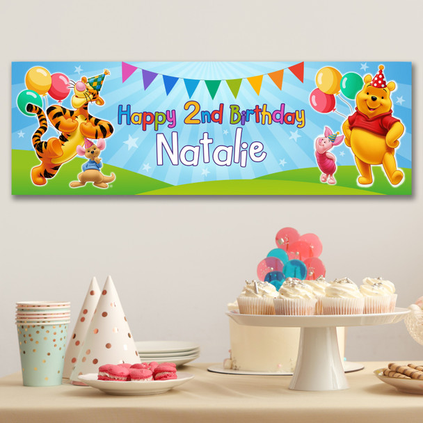 Personalised Party Banner For Kids Birthday Winnie-The-Pooh