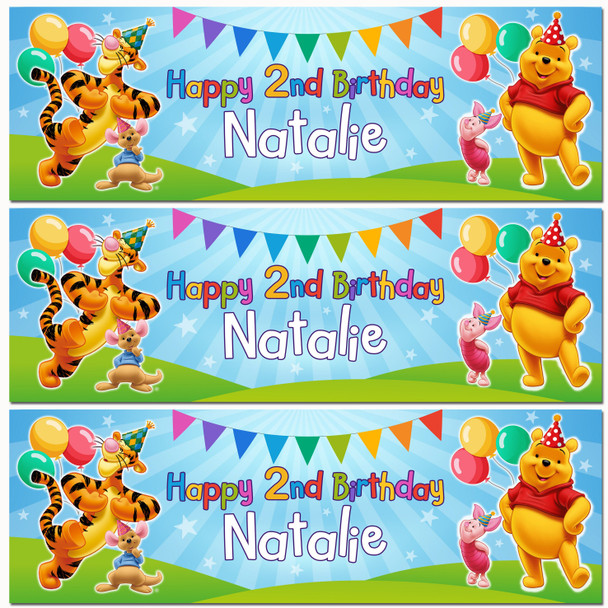 Personalised Party Banner For Kids Birthday Winnie-The-Pooh