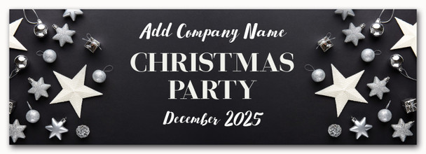Personalised Party Banner For Christmas Party Silver Stars