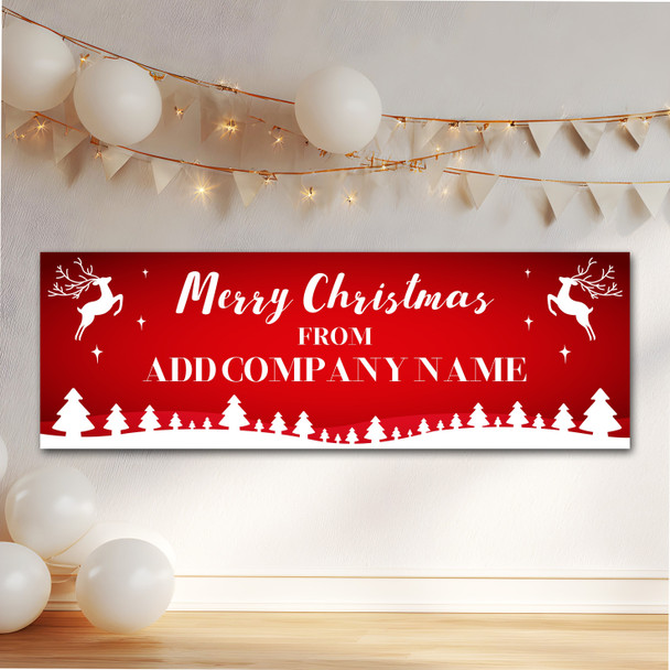 Personalised Party Banner For Christmas Red Reindeer Tree From Company
