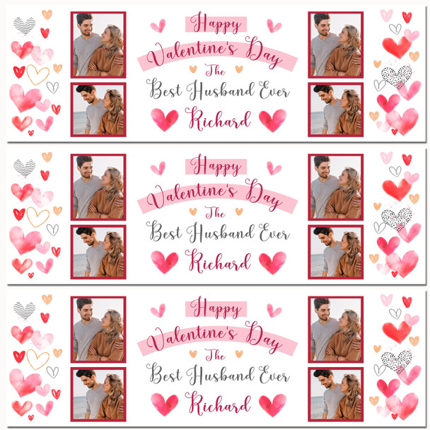 Personalised Party Banner For Valentine's Day Husband Photo Love Hearts