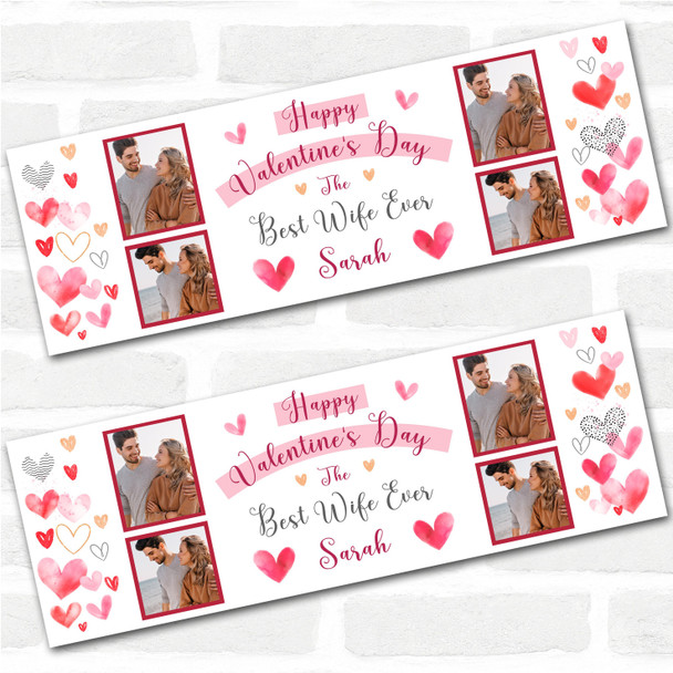 Personalised Party Banner For Valentine's Day Wife Photo Love Hearts