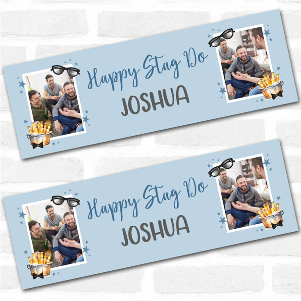 Personalised Party Banner For Stag Do Photo Blue Beer Sunglasses