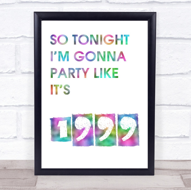 Rainbow Prince 1999 Song Lyric Quote Print