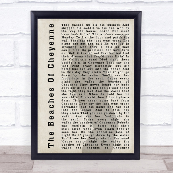 Garth Brooks The Beaches Of Cheyenne Shadow Song Lyric Quote Print