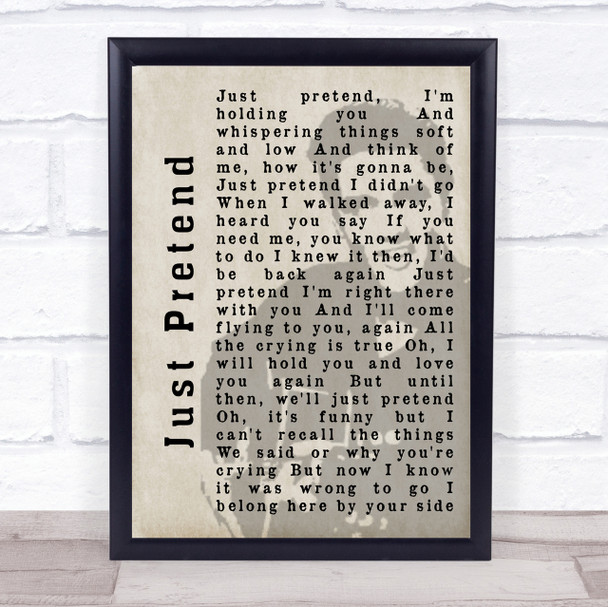 Elvis Presley Just Pretend Face Shadow Song Lyric Quote Print
