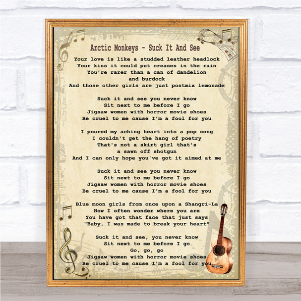 Arctic Monkeys Suck It And See Song Lyric Quote Print