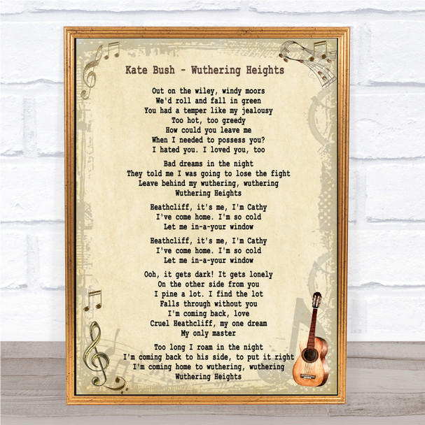 Kate Bush Wuthering Heights Song Lyric Quote Print