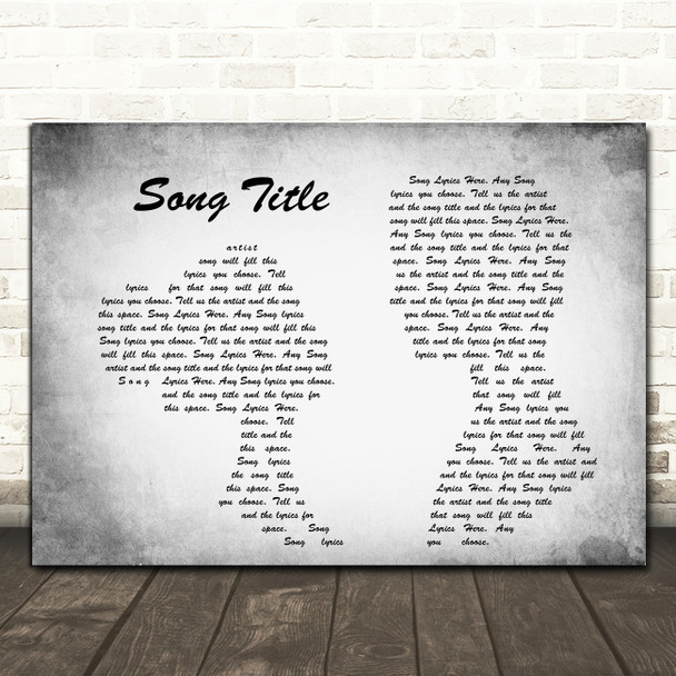 Any Song Lyrics Custom Grey Landscape Couple Personalised Lyrics