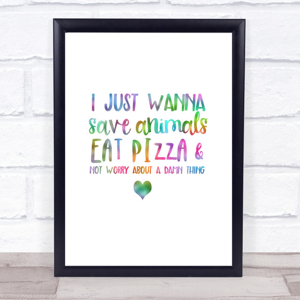 Save Animals Rainbow Quote Print