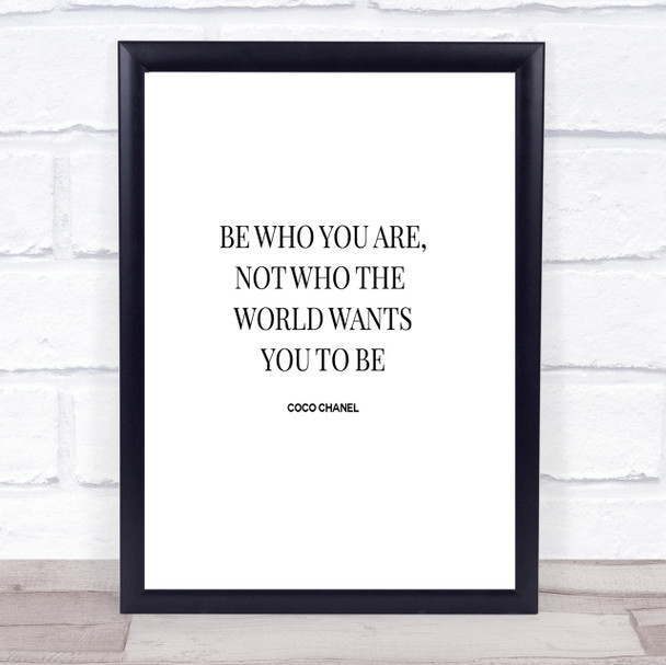 Coco Chanel Be Who You Are Quote Print Poster Typography Word Art Picture