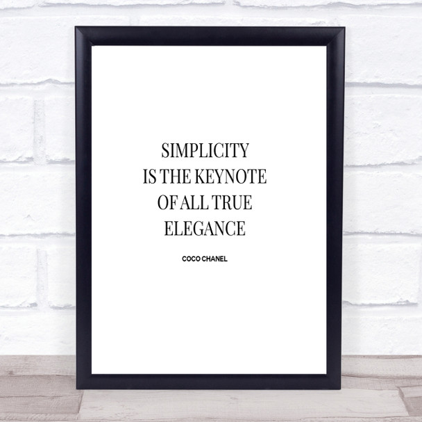 Coco Chanel Simplicity Quote Print Poster Typography Word Art Picture