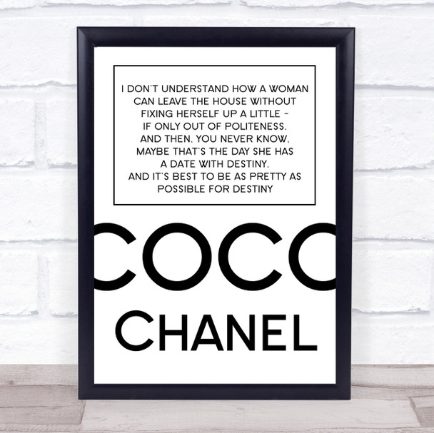 Coco Chanel Fixing Herself Up A Little Quote Wall Art Print