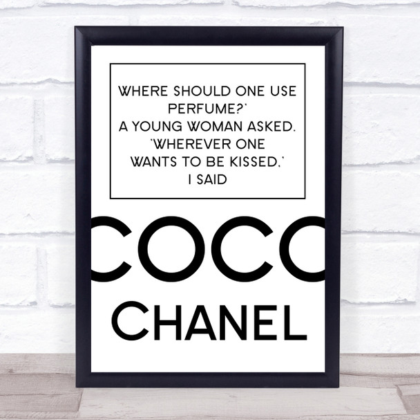 Coco Chanel Perfume Quote Wall Art Print