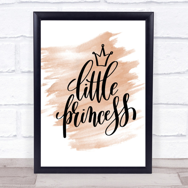 Little Princess Quote Print Watercolour Wall Art