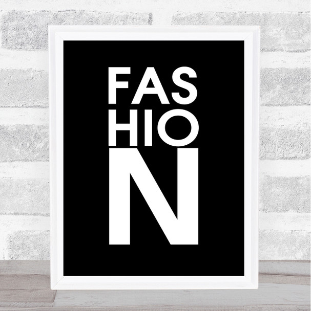 Black Fashion Big N Quote Wall Art Print