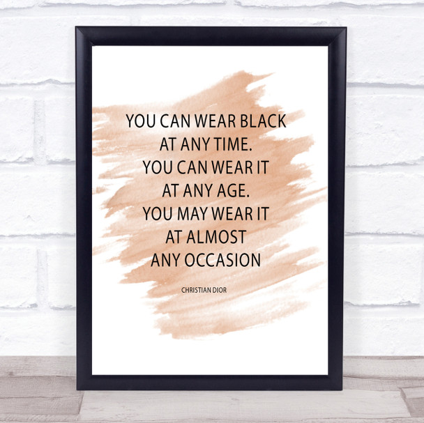 Christian Dior Wear Black Quote Print Watercolour Wall Art