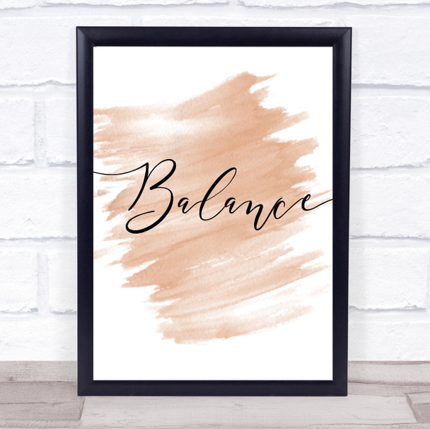 Watercolour Swirly Balance Quote Print