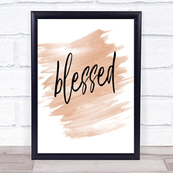 Blessed Quote Print Watercolour Wall Art