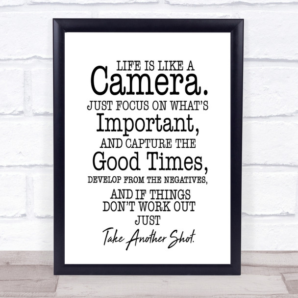 Camera Quote Print Poster Typography Word Art Picture