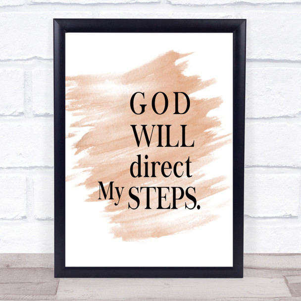 Direct My Steps Quote Print Watercolour Wall Art